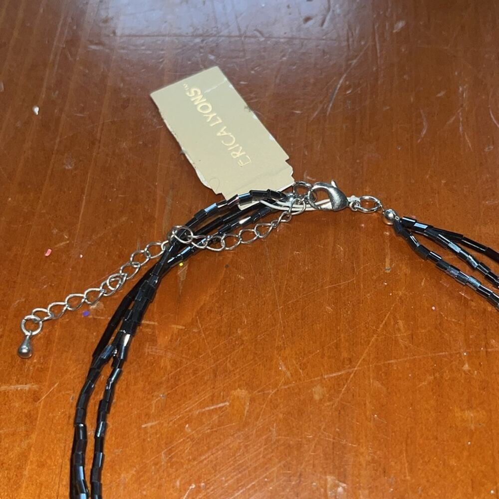 Erica Lyons Black and Silver Heart Necklace - Picture 3 of 4